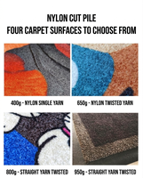 Tapis d'entrée carré en nylon et caoutchouc pour ascenseur, personnalisé avec logo, imprimé jet d'encre, pour usage commercial