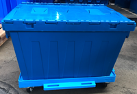 Mini-caisse logistique en plastique pour voiture, chariot mobile avec boîte logistique empilable, fournisseur