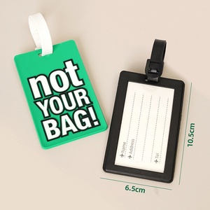 Étiquettes de bagages de voyage en caoutchouc PVC souple avec logo personnalisé 3D imperméable, fabrication OEM, avec boucle en plastique - Product Image 6