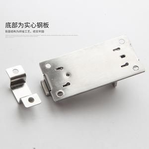 Loquet de porte en acier inoxydable épaissi avec ressort automatique apparent, antivol pour portes en bois - Product Image 2