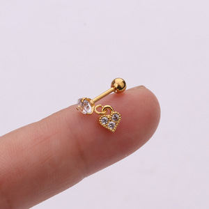 Nhiều Thiết Kế Thép Không Gỉ Barbell Với Cz Flower Moon Heart Wing Helix Sụn <span class=keywords><strong>Dangle</strong></span> <span class=keywords><strong>Earring</strong></span> Vành Tai Conch Rook Bông Tai - Product Image 3
