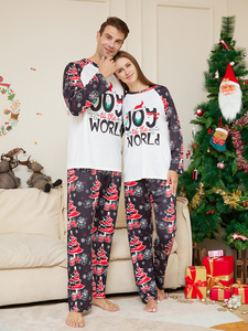 Set pigiami con stampa personalizzata pigiama natale in <span class=keywords><strong>cotone</strong></span> vestiti abbinati pigiami natalizi per famiglie - Product Image 2