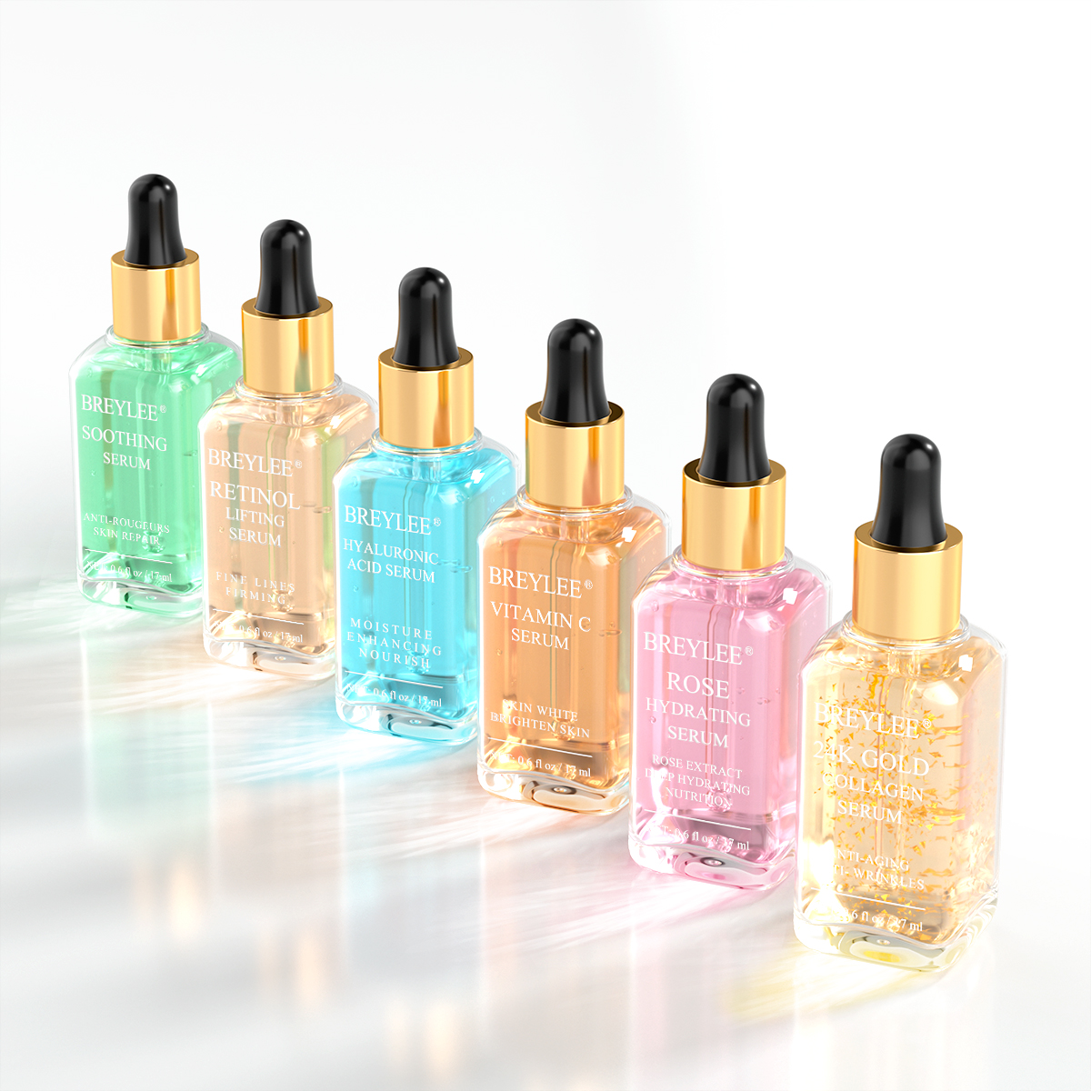 Breylee метка частного назначения витамин C сыворотка отбеливающая с покрытыем цвета чистого 24 каратного золота антивозрастная Сыворотка для лица увлажняющий уход за кожей