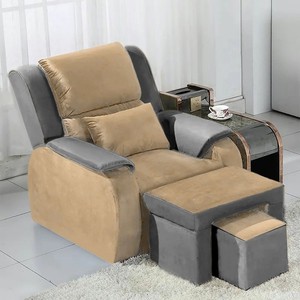 Sillón de Pedicura Eléctrico Reclinable con Masaje, Cama para Pedicura, Silla de Spa para Pies, Uso Comercial, Gris Beige - Product Image 1
