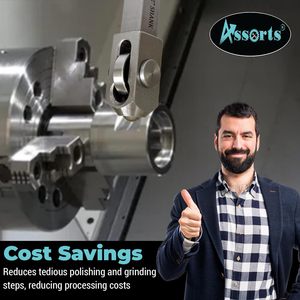 Ateoria Mini Lathe Burnishing Tool 5/8 In Shank Mirror Finish <b>Roller</b> For Cnc And Manual Lathes Steel <b>Metal</b> Polishing - Product Image 4