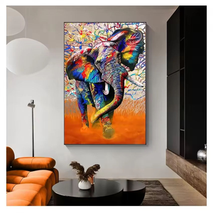 Pósteres <span class=keywords><strong>de</strong></span> <span class=keywords><strong>Arte</strong></span> Graffiti Modernos y Coloridos, Impresiones <span class=keywords><strong>de</strong></span> Elefantes Africanos Salvajes, <span class=keywords><strong>Arte</strong></span> <span class=keywords><strong>de</strong></span> Pared para Sala <span class=keywords><strong>de</strong></span> Estar con Accesorios para Colgar - Product Image 5