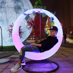 Moderne extérieur/salon balançoire lune siège lumineux solaire cour hamac enfants chaise berçante intérieur loisirs suspendus - Product Image 4