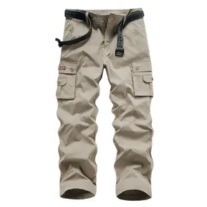 OEM ODM di alta qualità Custom nuovo Design Casual da uomo pantaloni tattici Chic Multi tasca Cargo pantalone per escursioni all'aperto senza cintura