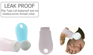 Mini-récipient de voyage en silicone anti-fuite et rechargeable, tube compressible en silicone, bouteilles de voyage réutilisables en silicone - Product Image 2