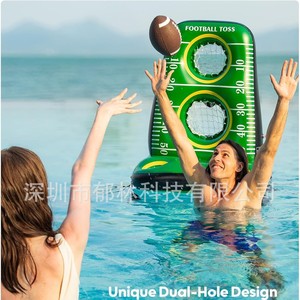 OpaU Football Toss <b>Inflatable</b> Pool <b>Game</b> With Net And Scoreboard For Outdoor Water Play - Product Image 3