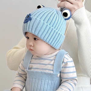Gorro de punto con ojos de rana para bebés y niños pequeños, gorro unisex cálido para otoño e invierno, 50-52 cm - Product Image 3