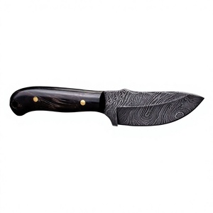 Cuchillo de acero de Damasco hecho a mano con mango de madera para uso en exteriores y camping, herramientas de supervivencia, cuchillos de caza. - Product Image 1