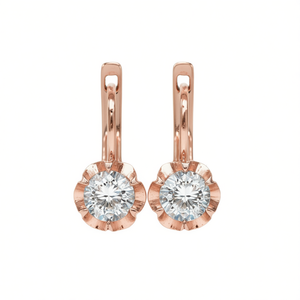 Pendientes de Diamantes en Oro Rosa E1756, Corte Brillante Redondo, Color G, Naturales, Clásicos para Mujer, Uso Diario - Product Image 1