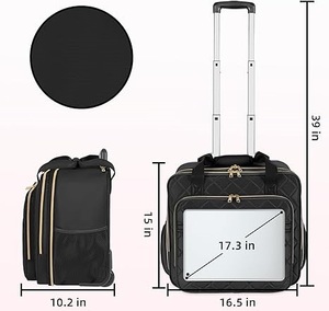 Maletín <span class=keywords><strong>con</strong></span> <span class=keywords><strong>ruedas</strong></span> para <span class=keywords><strong>mujer</strong></span>, bolso para ordenador portátil <span class=keywords><strong>con</strong></span> <span class=keywords><strong>ruedas</strong></span>, bolso para ordenador rodante para trabajo, viaje, bolso universitario - Product Image 6