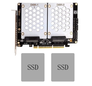 듀얼 디스크 SFF8639 U.2 NVME 및 SATA 2.5 인치 하드 드라이브에서 PCIE4.0 분할 카드 - Product Image 2