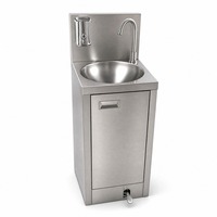 Évier à pédale en acier inoxydable commercial, mains libres, autoportant avec armoire pour restaurant, hôtel, hôpital