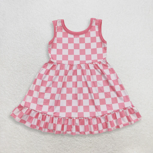 ชุดเดรสเด็กผู้หญิงวัยเตาะแตะสำหรับฤดูร้อน หลายสี ผ้าฝ้ายเนื้อนุ่ม แขนกุด แต่งระบาย - Product Image 4