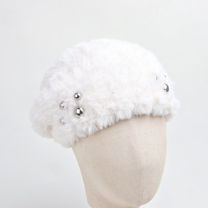 Boina de Piel Sintética con Bordado de Cuentas, Gorro Cálido de Invierno para Mujer, Estilo Casual 2024 - Product Image 4