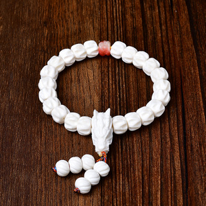Deer Antler Baixiang Seed <strong>Bracelet</strong> Buddhist Prayer Beads Cypress Seed Hand Chain Vintage Cultural Play Bone Horn Bangle Made - Product Image 1