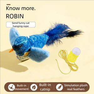 Must-buy Bestseller, Jouet pour chaton en forme <span class=keywords><strong>d</strong></span>'oiseau à <span class=keywords><strong>plumes</strong></span> qui émet des sons, pour mâcher et s'occuper seul - Product Image 1