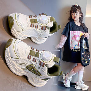 รองเท้ากีฬาลายตาข่ายระบายอากาศได้ดีสำหรับเด็กผู้หญิงรองเท้าลำลอง2025ฤดูร้อนสไตล์ใหม่รองเท้าวิ่งหัวเข็มขัดหมุนรองเท้ากีฬา - Product Image 2