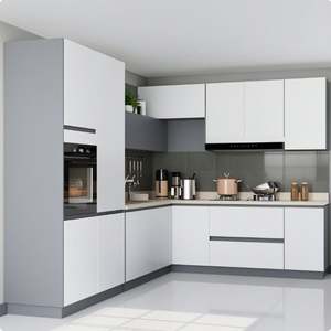 Nouvelle conception moderne, meubles sur mesure pour nouvelle maison, armoire de cuisine modulaire en kit blanc pour les constructeurs, grands projets - Product Image 2