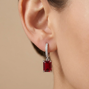 Pendientes de Aro de Plata S925 con Rubí, Estilo Moderno y a la Moda, para Mujer, Ideales para Bodas y Regalos, de Fabricantes Reconocidos - Product Image 2