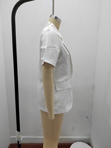 OEM ODM トレンドサマー レディース 半袖 無地 ブレザー - シングルブレスト スーツジャケット - Product Image 6
