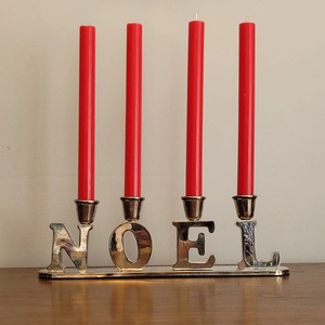 Bougeoir en aluminium décoratif pour la maison avec 4 bougeoirs en nickel mat pour la décoration de table - Product Image 3