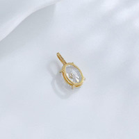 Ciondolo in Oro 18K con Diamante Coltivato in Laboratorio, Minimalista, alla Moda, a Quattro Griffe, Versatile, Taglio Ovale, Gioielli Raffinati da Donna, Catene Delicate