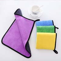 Petites serviettes en microfibre double face, épaisses et sans peluches, pour le nettoyage de voiture