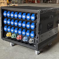 Boîte de distribution d'alimentation portable pour extérieur IP65 3 phases 380V 125A avec protection MCCB, entrée 5 broches CEE, boîte de prises CEE 24 voies