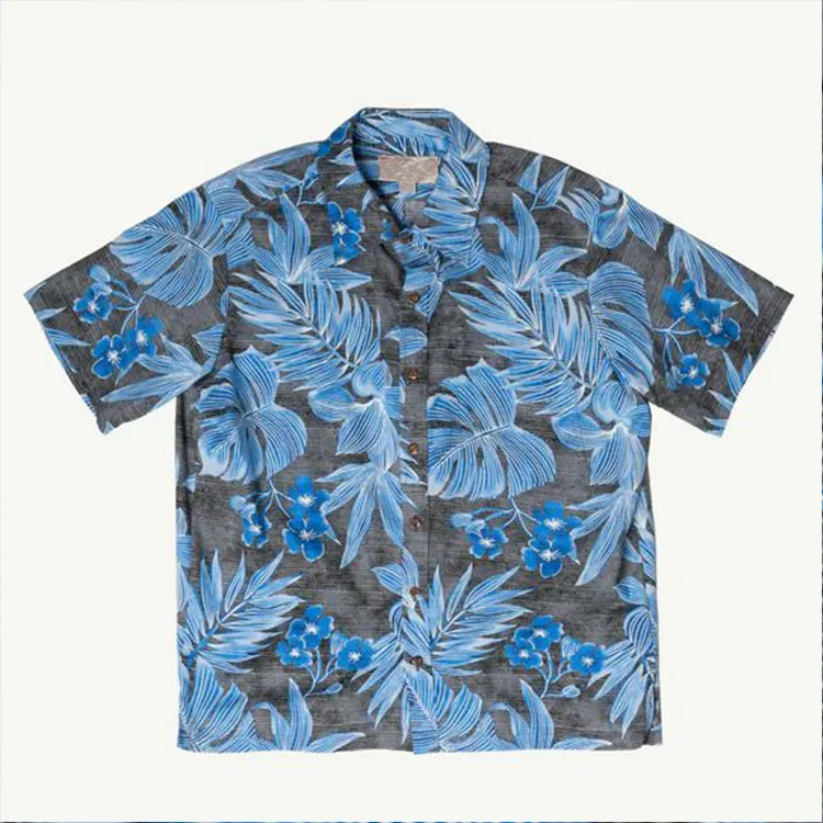 قمصان هاواي للشاطئ بياقة مطوية ذات تصميم مخصص ملون للبيع بالجملة لعام 2024