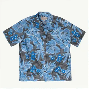 2024 vente en gros couleur personnalisée en gros concepteur col rabattu plage chemises hawaïennes