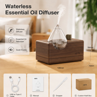 Diffuseur d'arômes professionnel purificateur d'air, portable, sans eau, à piles, en bois, pour extérieur et hôtel