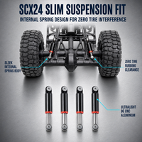 Kit d'amortisseurs à ressort interne en métal pour voiture RC Crawler, pièces de mise à niveau adaptées aux accessoires de voiture RC 1/24, 4 pièces