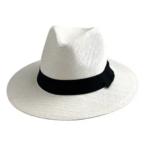 Summer Sun Breathable Beach Fedora Panama Straw Hat For Women