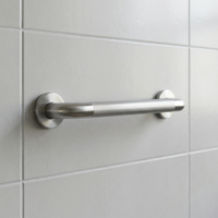 Barre d'appui antidérapante en acier inoxydable moleté, support de sécurité robuste pour salle de bain