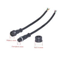 Mini câble étanche M12 2 3 4 5 fils de prise mâle et femelle connecteur étanche Ip67