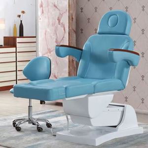 EUSOKON Nuevo Diseño Azul Pu Cuero Pestañas Cama de Masaje Facial 3 Motor Reclinable Eléctrico <span class=keywords><strong>Med</strong></span> Spa Cama 1 Año de Garantía PARA LA Venta - Product Image 6