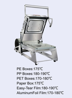 Verpakkingsmachine voor voedselbakjes, kleine plastic bakjes, plaatsealmachine, bakjes-heatsealer