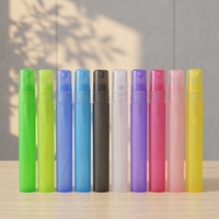 Vente en gros de flacons de parfum de voyage rechargeables en plastique givré blanc, noir, rose, bleu, colorés, de 2 à 30 ml, avec pulvérisateur à pompe