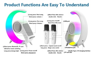 ลำโพงไร้สาย4-in-1, โคมไฟสร้างบรรยากาศ15W ชาร์<span class=keywords><strong>จ</strong></span>โทรศัพท์ได้อย่างรวดเร็วและลำโพงพร้อมไมค์สินค้าใหม่ - Product Image 6