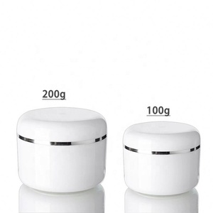 Wholesale Customization Plastic PP Cream <b>Jar</b> Large Capacity 200ml 250ml 300ml 500ml with Silver Edge <b>Empty</b> Cosmetic Packaging - Product Image 5