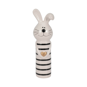 Statuetta decorativa in ceramica a forma di coniglio con cuore, scultura animale per decorazioni domestiche, bagno, ufficio, soggiorno - Product Image 1