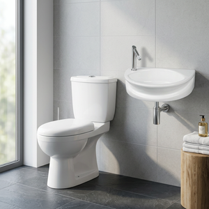 Precio de fábrica Washdown Juego de inodoro y lavabo de cerámica de dos piezas Baño montado en el suelo Artículos sanitarios Inodoro - Product Image 5