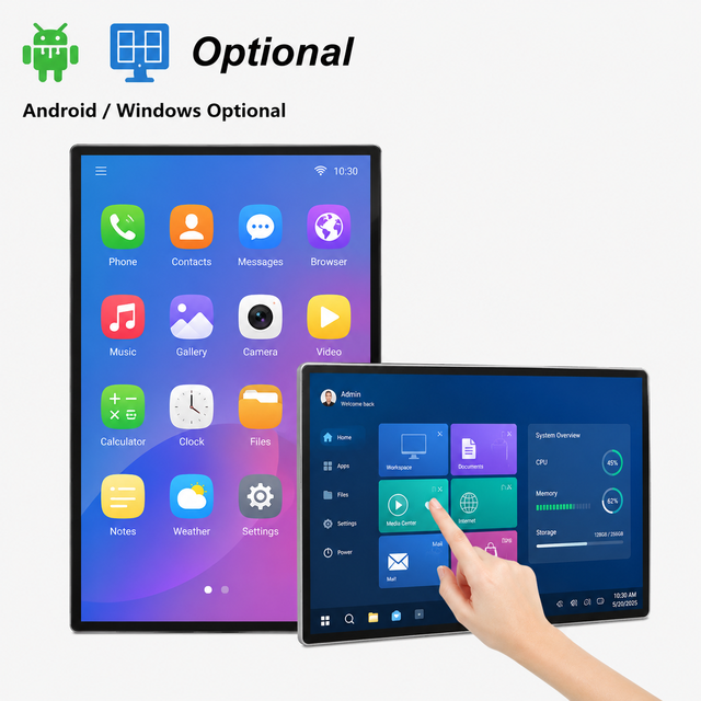 All-in-One 24 27 32'' Touch Screen Monitor Commercial Display Android 13 Smart Player Wall Mount Lcd Screen for Advertising CMS