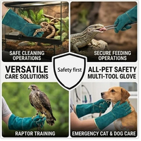 Gants de protection de luxe modernes et simples en PU renforcés anti-morsure pour la manipulation des animaux de serpent et de reptile
