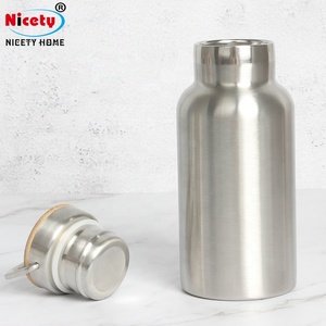 Nicety new products stainless steel lunch box bamboo lid easy carrier double wall water bottle with bamboo lid set