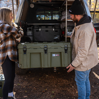 Boîte de rangement pour outils de camion en LLDPE robuste de 150 L personnalisable, caisse de transport rotomoulée avec support ODM, utilisation en camping